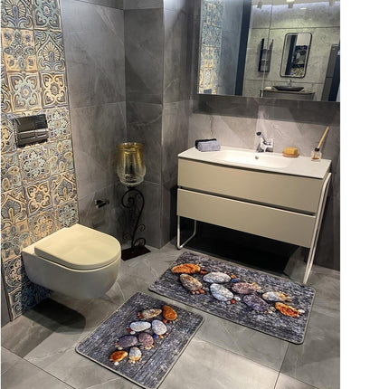 2 Tapis de Douche Luxe – Tapis de Bain - Antidérapant - Tapis de Sol - Absorbant et Lavable