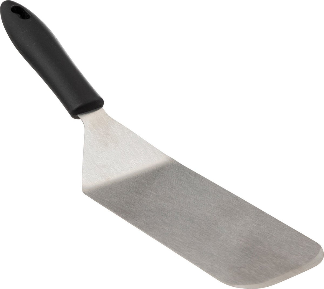Kitchen utensil turner/spatula - silver stainless steel - 32 x 7.5 cm - wide model