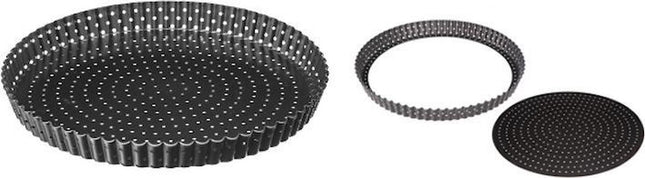 Moule à quiche / tarte à fond amovible et perforé 28 cm