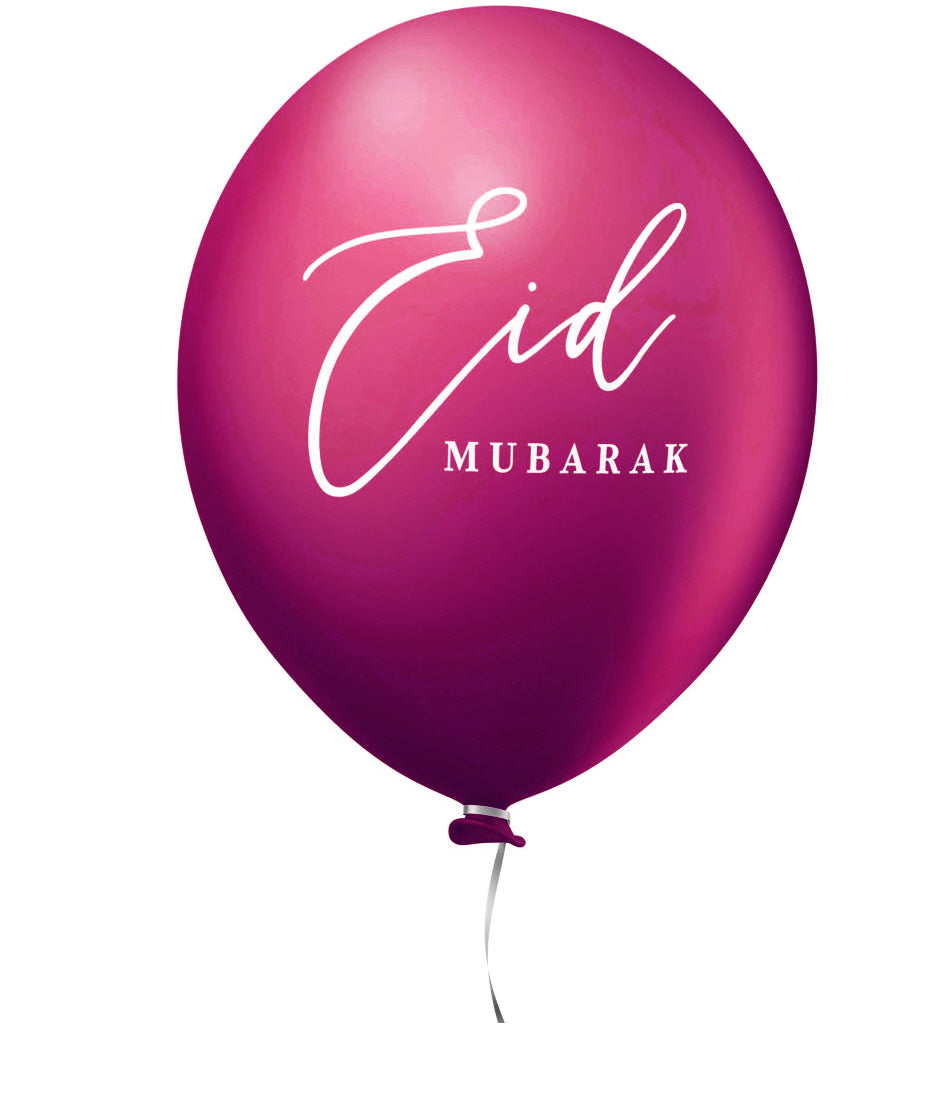 Eid Mubarak balloons Bordeaux/purple 6pcs.