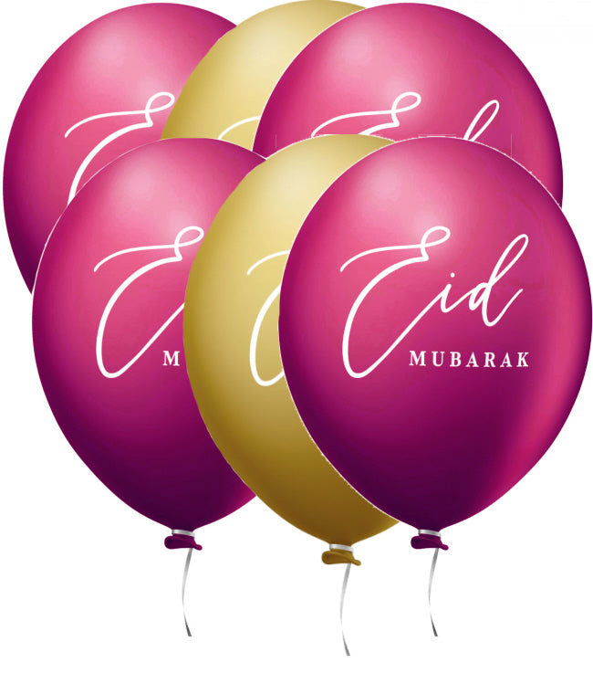 Eid Mubarak balloons Bordeaux/purple 6pcs.