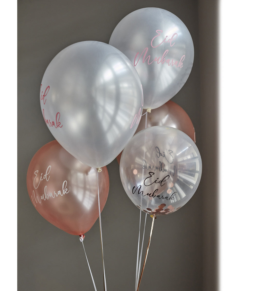 Eid Mubarak balloons rose gold 6 pcs.