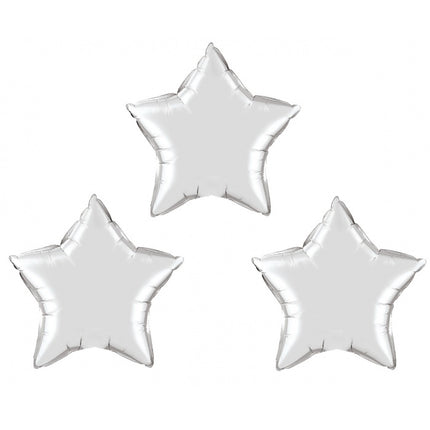 Ballon Étoile Argent Petite (3 pièces)