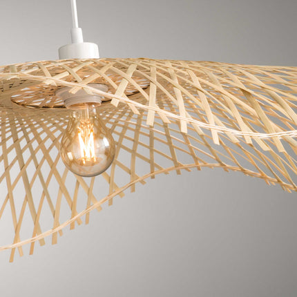 Suspension Bambou - Atmosphera - Naturel Clair - Halogène et Led