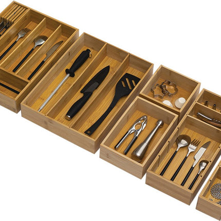 5Five Support d'ustensiles de cuisine en bambou pour tiroir de cuisine