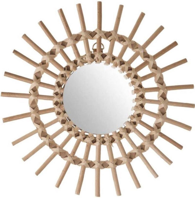 Atmosphera Miroir Rond en Bambou D30 cm - Miroir Mural Rotin