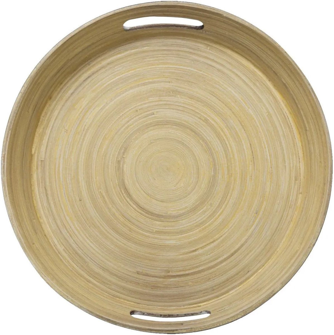 Serving tray - round serving tray D42 cm bamboo with handles