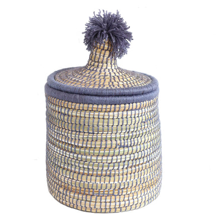 Panier en raphia avec couvercle