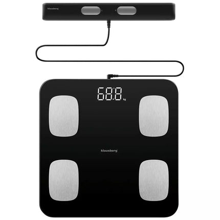 Klausberg Pèse-personne électronique numérique intelligent avec analyse corporelle - pèse-personne avec application - Poids et IMC - Pèse-personne intelligent pourcentage de graisse