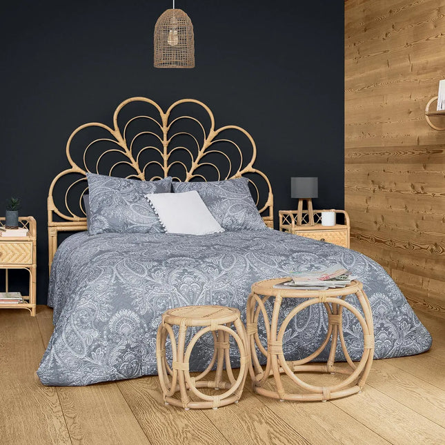 Dessus-de-lit de luxe Marie gris clair 240x260 avec taies d'oreiller