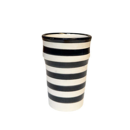 Coupe marocaine – Rayures noires et blanches – Poterie artisanale