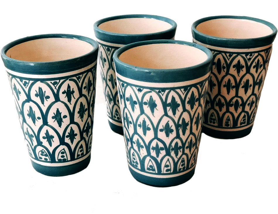 Moroccan pottery mugs
