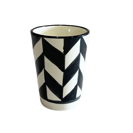 Gobelet Beldi rayé noir et blanc