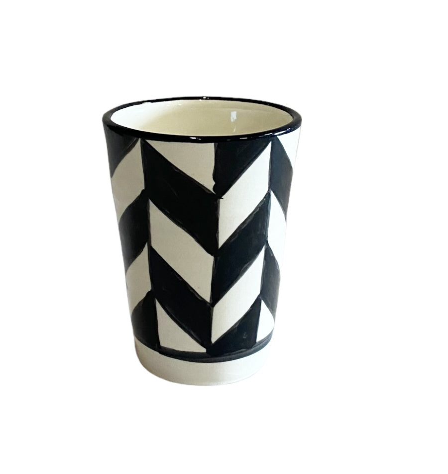 Gobelet Beldi rayé noir et blanc