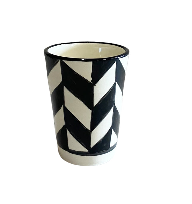 Gobelet Beldi rayé noir et blanc