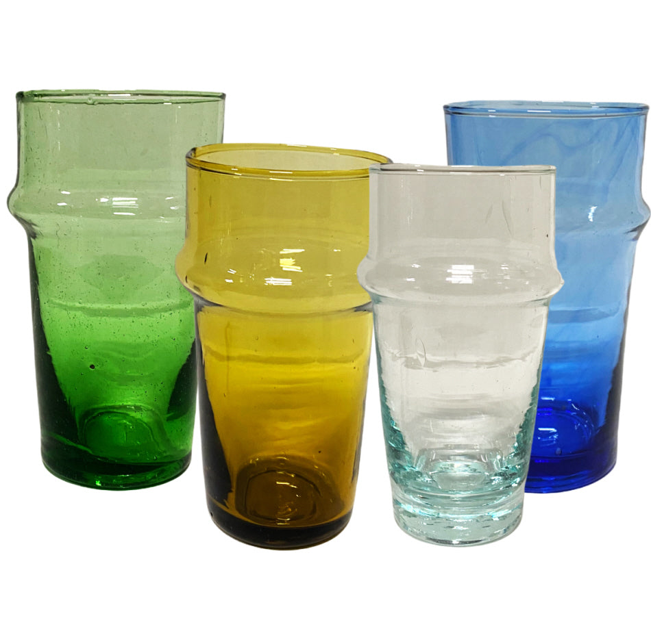 Marokkaanse beldi glazen van gerecycled glas – mondgeblazen, 12 cm hoog – foto 8
