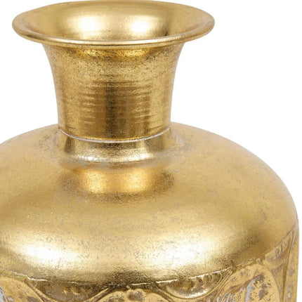 Vase Belli Atmosphera - Doré - Vase à fleurs en fonte H41 cm - Pot décoratif - Design nostalgique - Vase élégant - 1.1KG