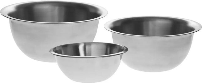 Set de 3 saladiers/bols mélangeurs en inox antidérapants - 1L - 2L - 3,3L