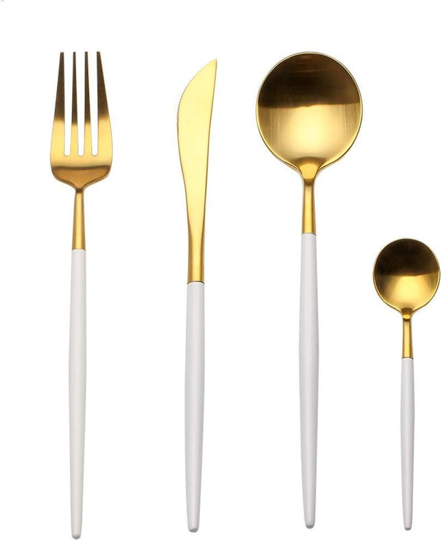 Ensemble de couverts Or Blanc Acier inoxydable