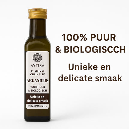AYTiRA Huile d'Argan Culinaire – 100% Pure & Biologique – Huile d'Argan Comestible Premium – 250ml