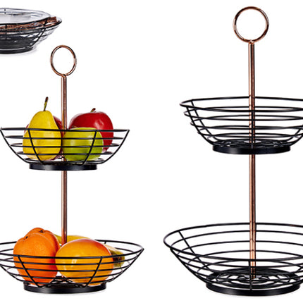 Coupe à fruits - Présentoir à 2 étages – Corbeille à fruits en métal