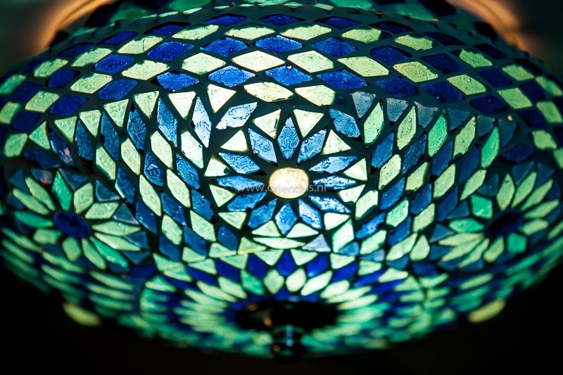 Orientalische Mosaik-Deckenleuchte Blau Ø 25cm