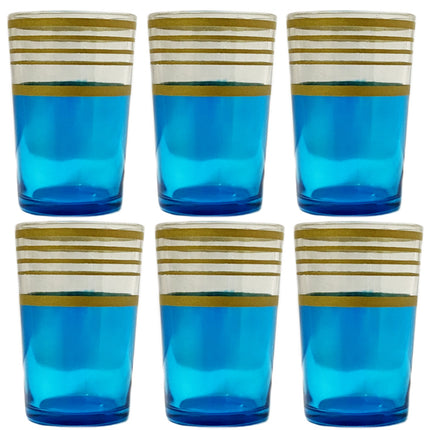 Verres marocains bleu et or