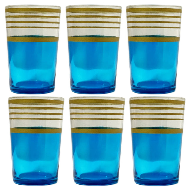 Verres marocains bleu et or