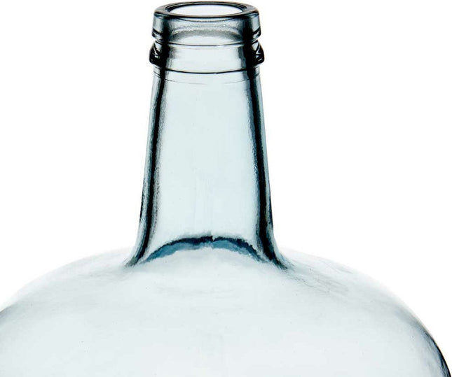 Vase à fleurs - bouteille - verre - bleu transparent - 22 x 39 cm - vase