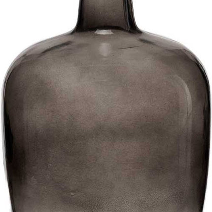 Vase à fleurs - bouteille - verre - gris transparent - 22 x 39 cm