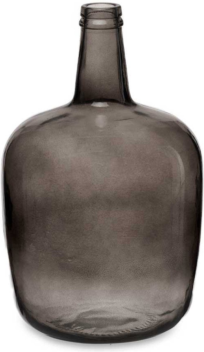 Blumenvase - Flasche - Glas - grau transparent - 22 x 39 cm