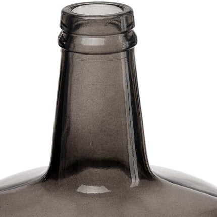 Vase à fleurs - bouteille - verre - gris transparent - 22 x 39 cm