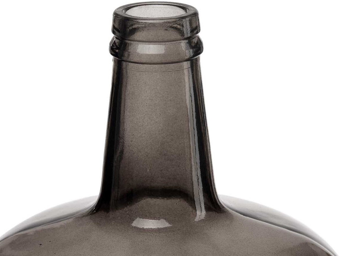 Blumenvase - Flasche - Glas - grau transparent - 22 x 39 cm