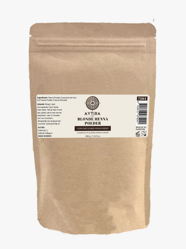 Aytira Poudre de Henné Blond 200g – Soin Capillaire 100% Naturel au Cassia – Sans Additifs Chimiques