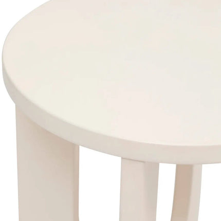 Table d'appoint/table basse Atmosphera Bloom - blanc - bois MDF - ronde - Réhausseur de plantes
