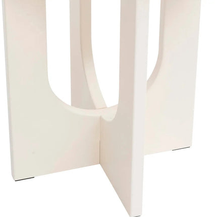 Table d'appoint/table basse Atmosphera Bloom - blanc - bois MDF - ronde - Réhausseur de plantes