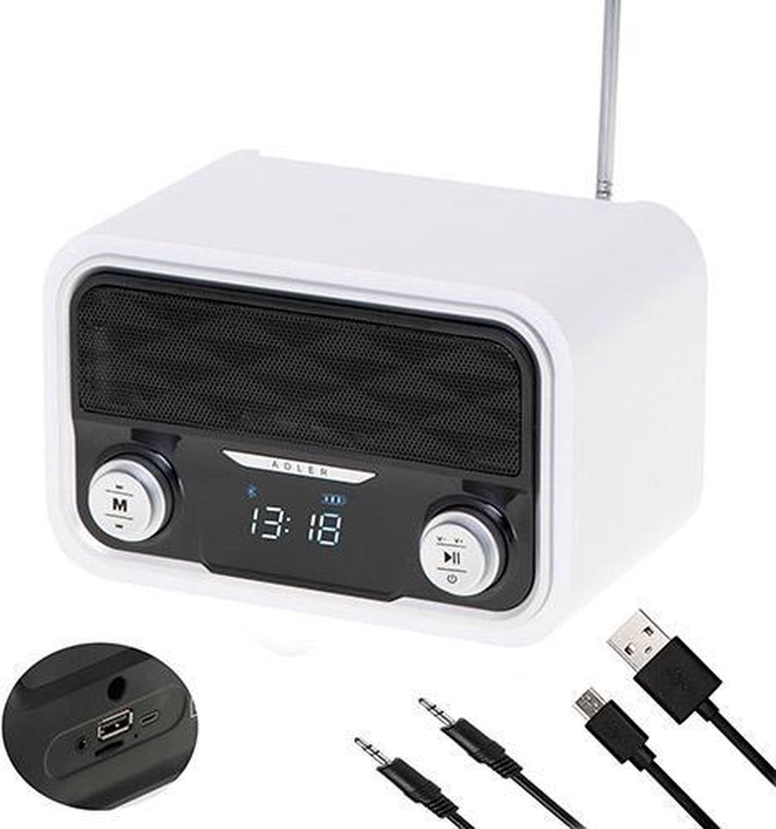 Bluetooth Design Radio - weiß AD 1185 Adler