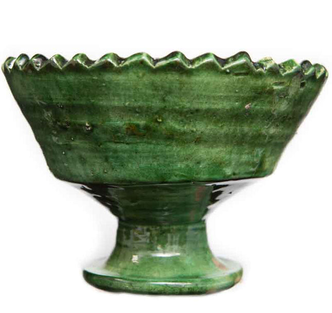 Tamergroute Bol sur Pied – Plat en Faïence Verte Ø20 cm