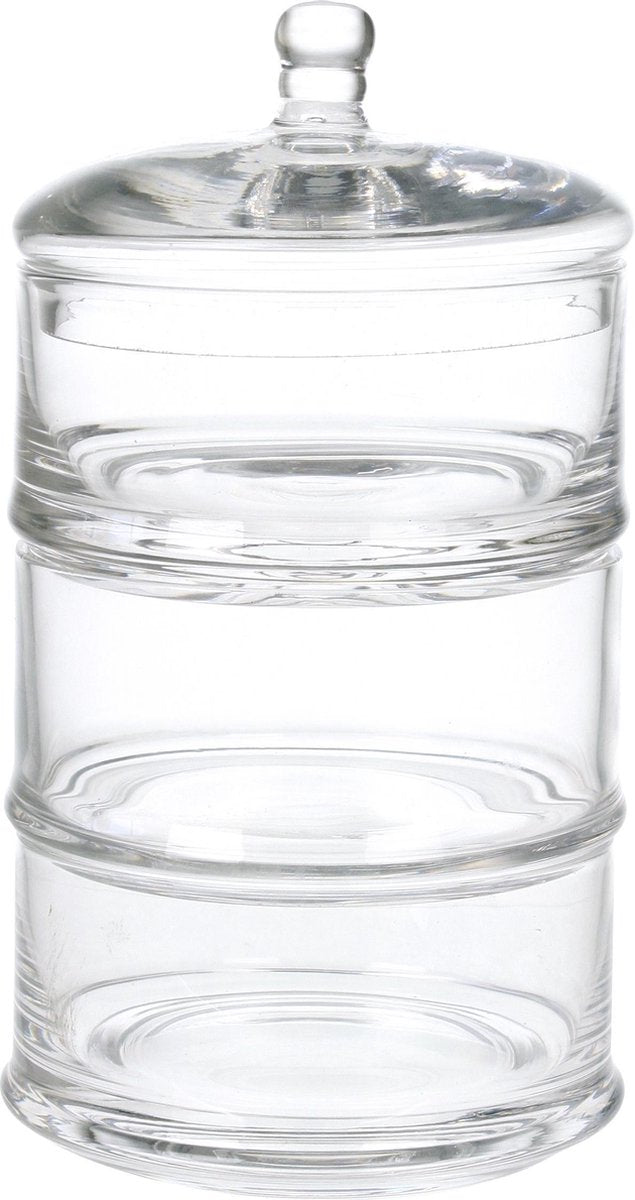Cosy & Trendy Candy Jar - Glass - Ø 12 cm x 22.4 cm - 3-Tier