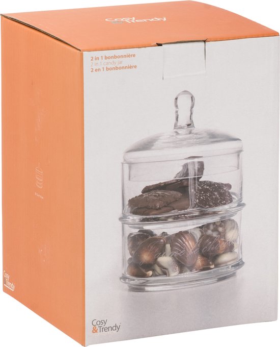 Cosy & Trendy Bonbonnière - Verre - Ø 12 cm x 18 cm - 2 Niveaux