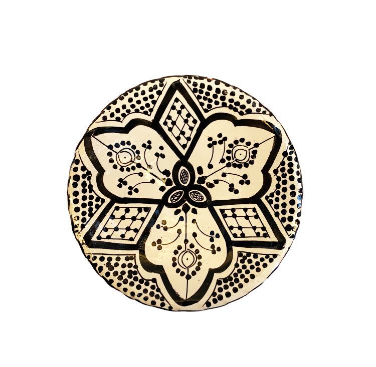 Moroccan appetizer plate black - white Ø18