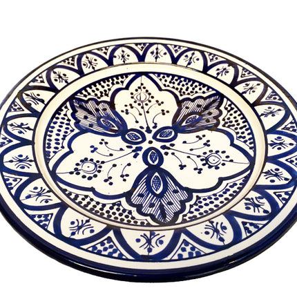Assiette marocaine bleu et blanc Ø 25