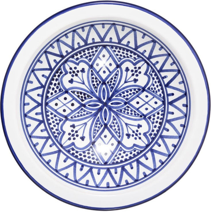 Keramik-Präsentationsteller D22 cm - Blau-weiß