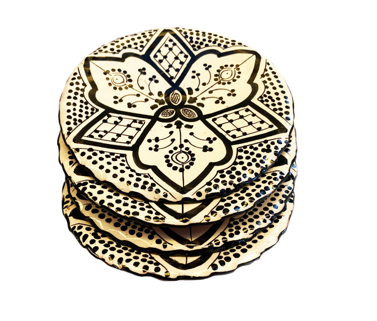 Moroccan appetizer plate black - white Ø18