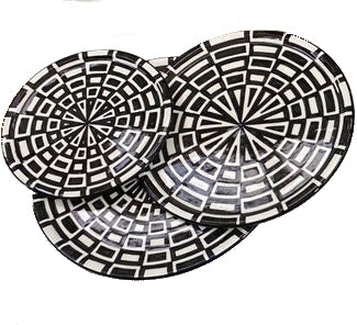 Vaisselle marocaine assiette noir blanc