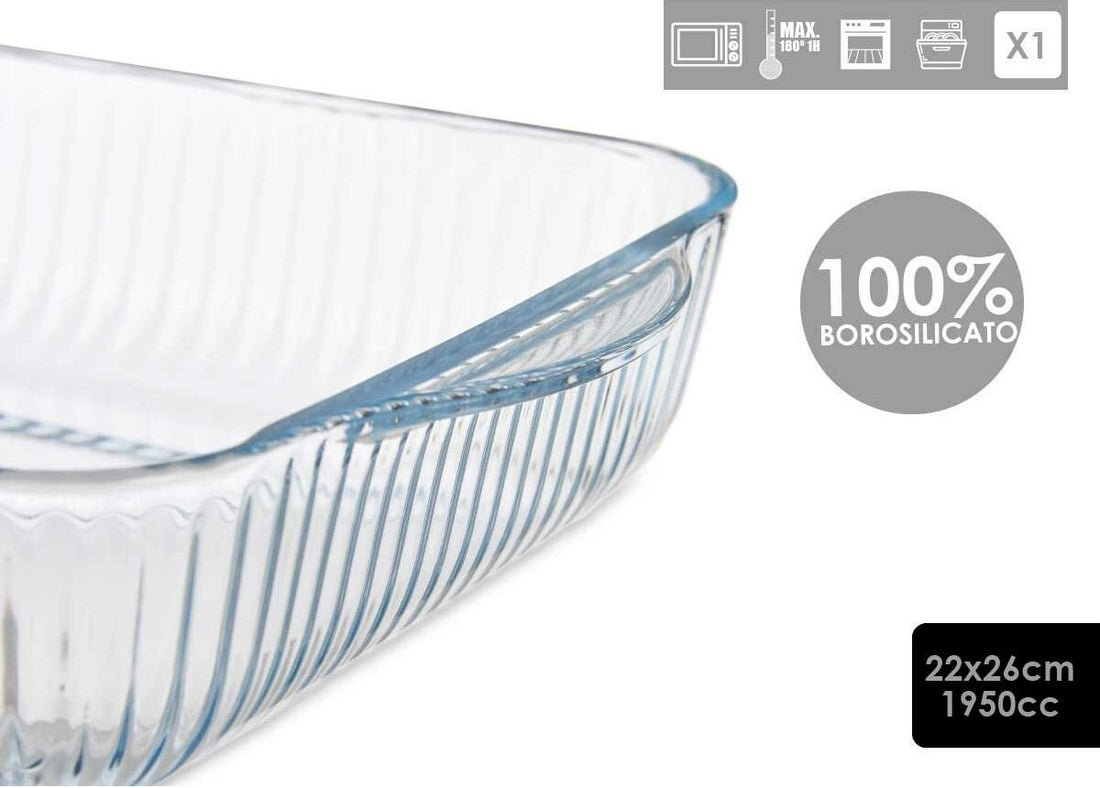 Ofenform Optica Transparent Borosilikatglas (21,5 x 6 x 25,2 cm)