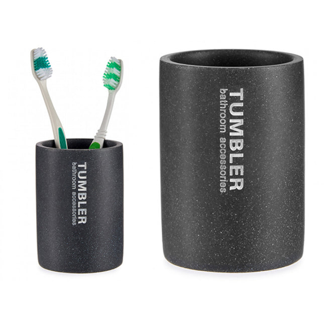 Porte-brosse à dents en résine grise
