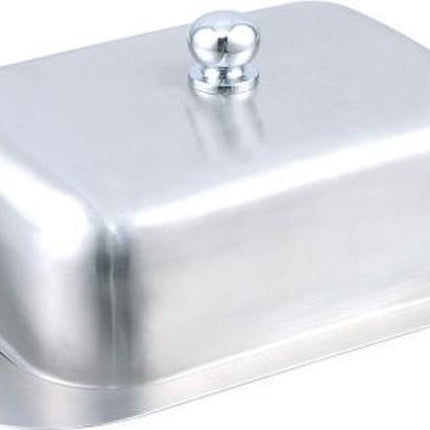 Beurrier avec couvercle - boîte de rangement pour beurre frais - Acier inoxydable - 19 x 12.5 cm