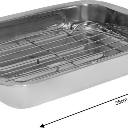 Rôtissoire, Plaque de cuisson avec grille - 36 x 27 x 5,5 cm