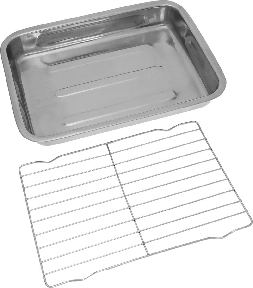 Braadblik, Bakplaat met Grill Rooster - 40 x 29,5 x 5,5 cm
